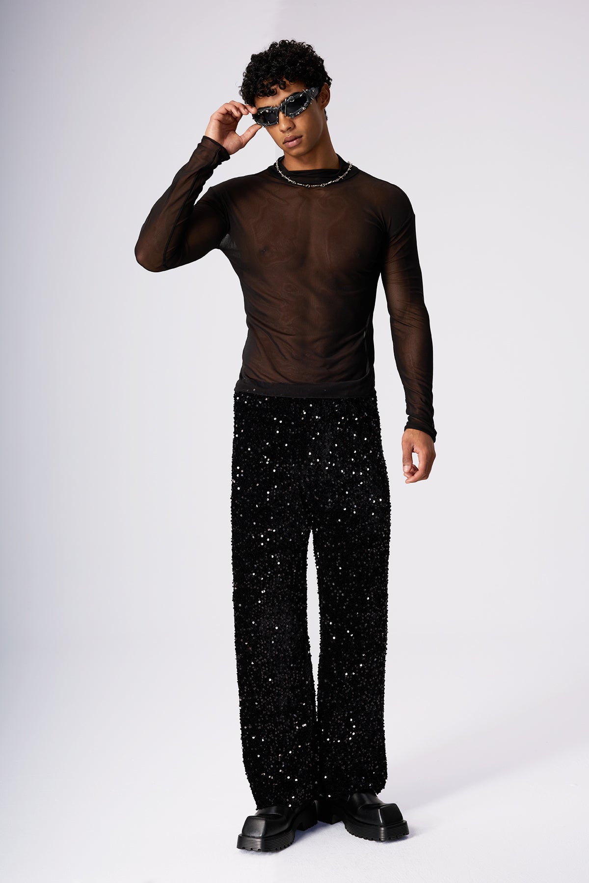 Clear Flow Long Sleeve Mesh Top