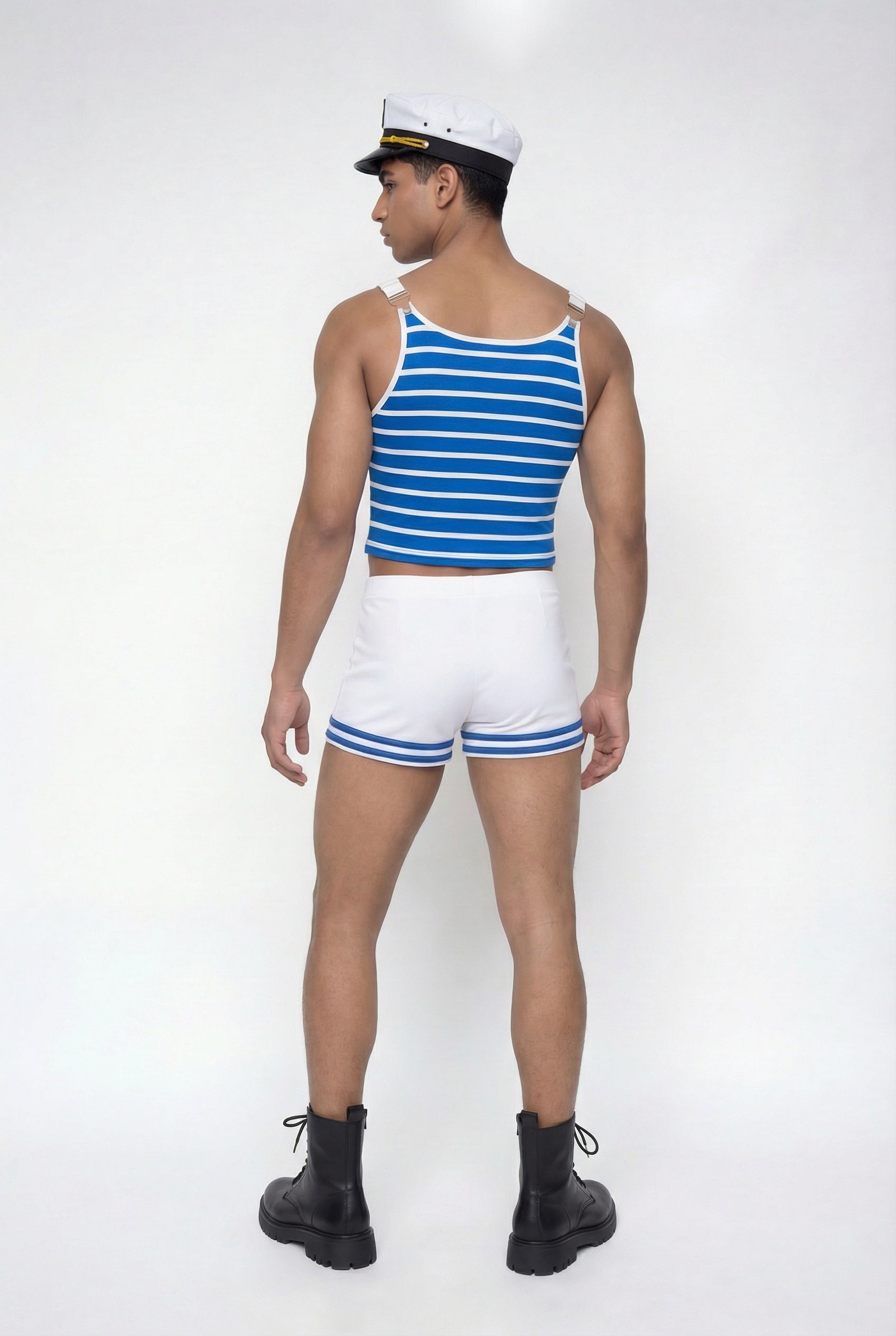 Clear Fold Stripe Shorts Set