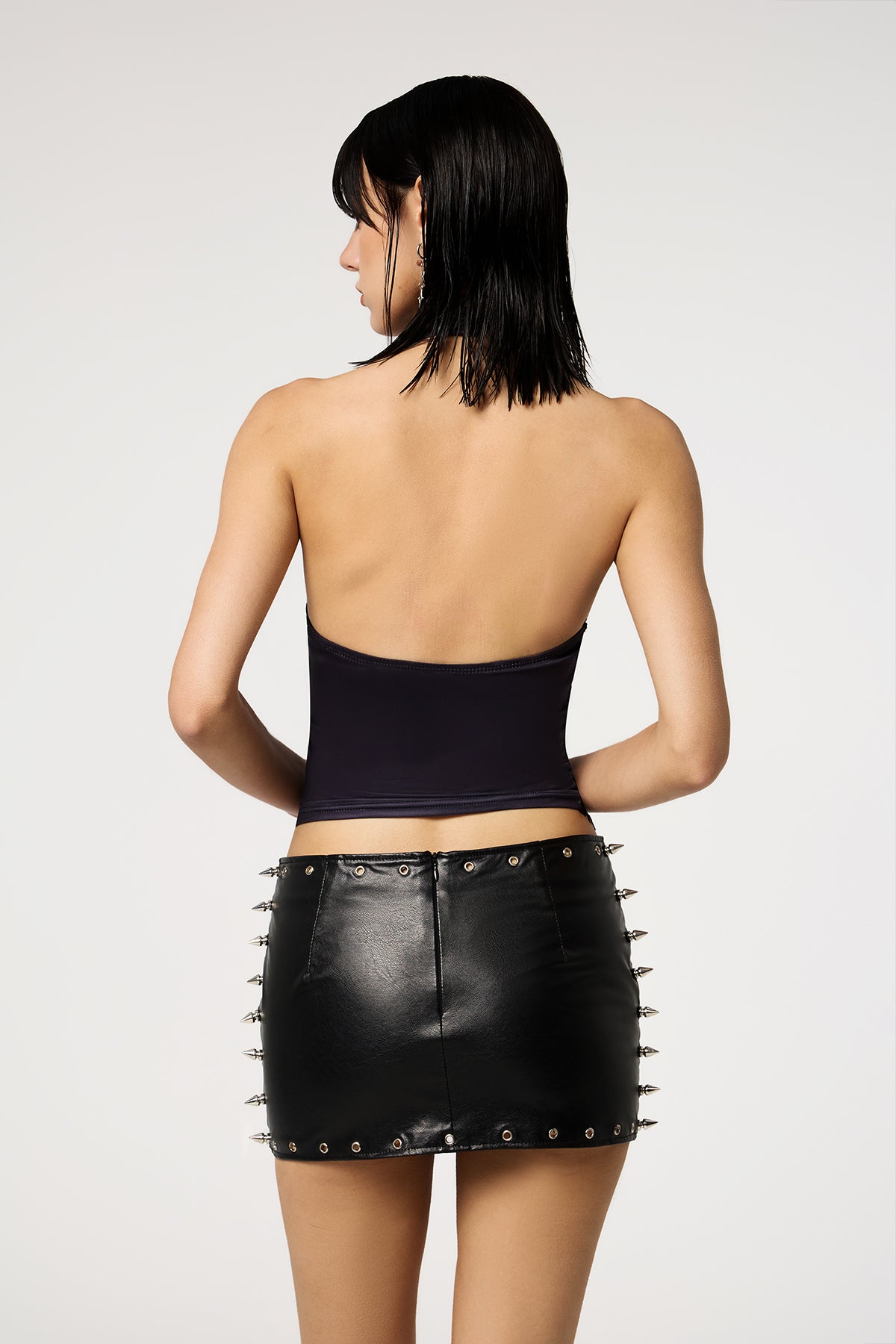 Clear Print Lace Halter Neck Printed Top