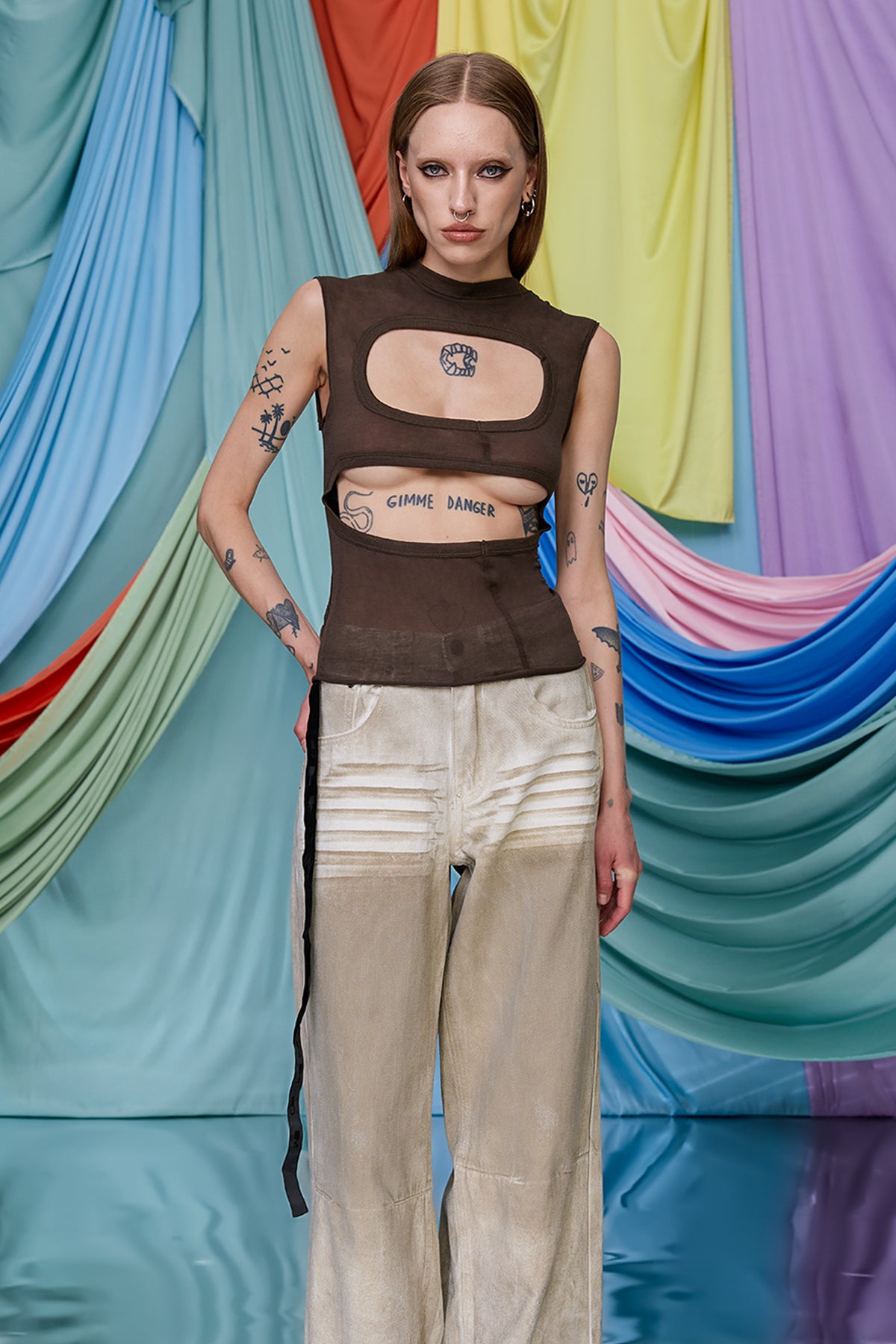 Clear Pulse Sleeveless Cutout Top