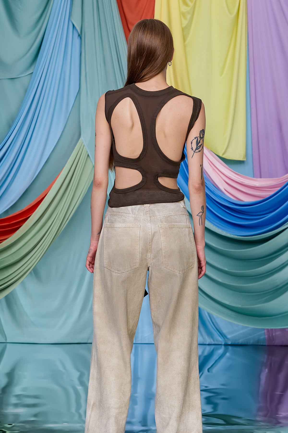 Clear Pulse Sleeveless Cutout Top