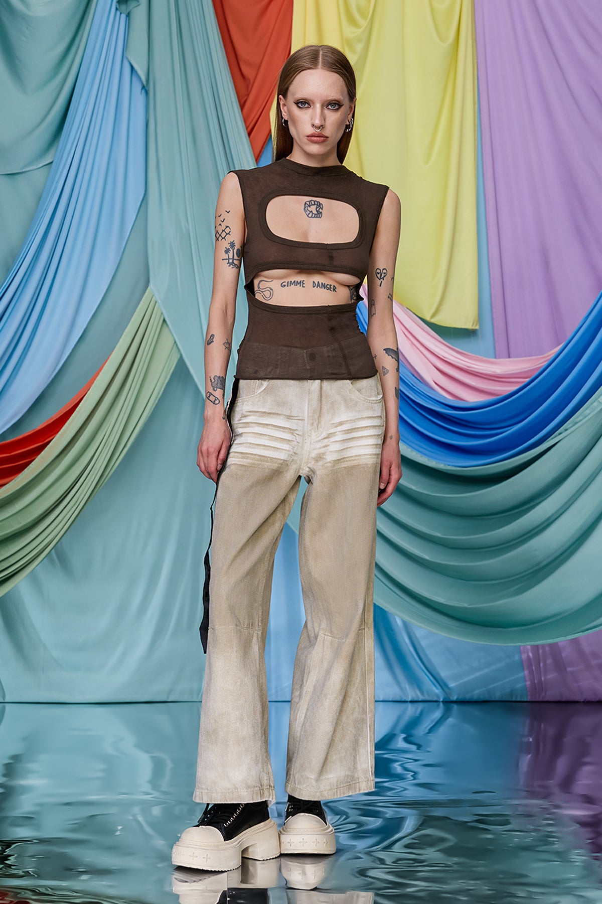 Clear Pulse Sleeveless Cutout Top