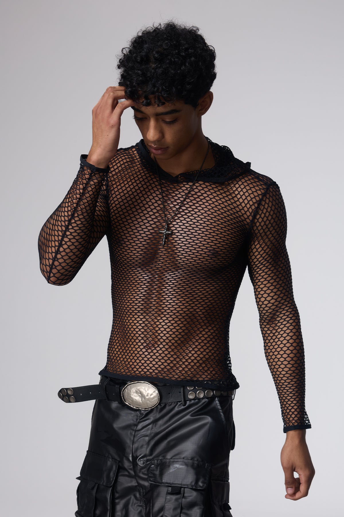 Clear Trace Cutout Hooded Top