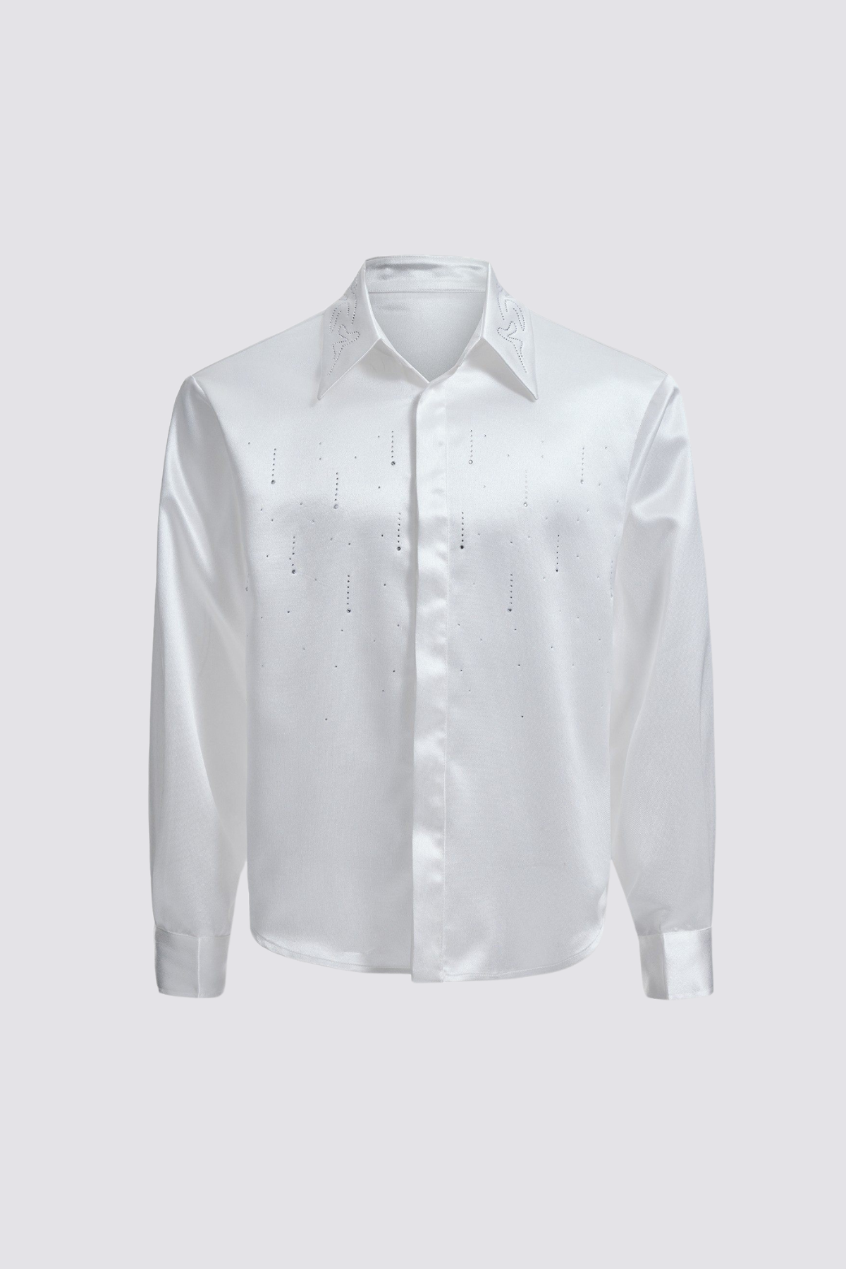 Closed Spectrum Silky Rhinestone Shirt White