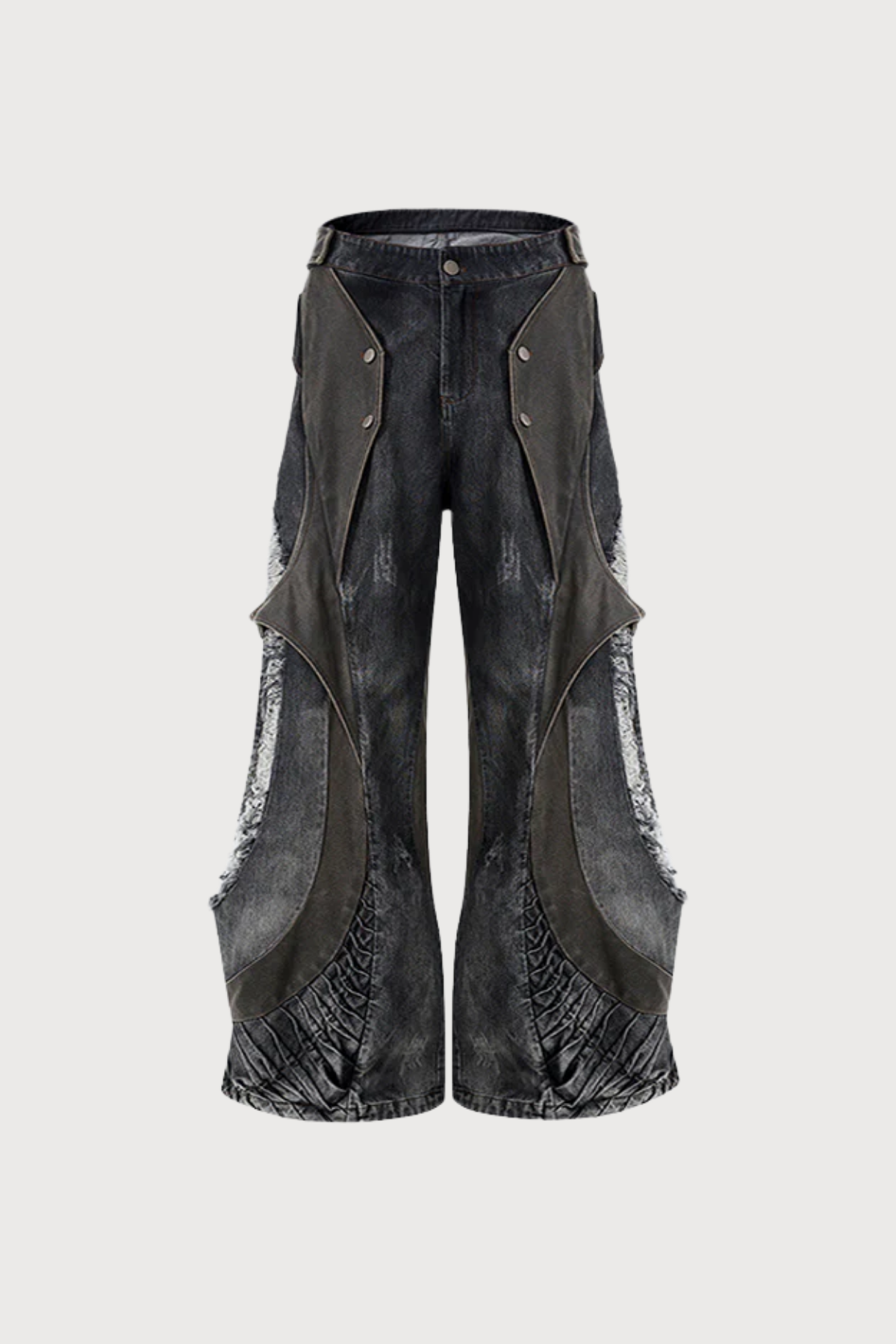 Cloud Fade Ripped Wide Leg Jeans