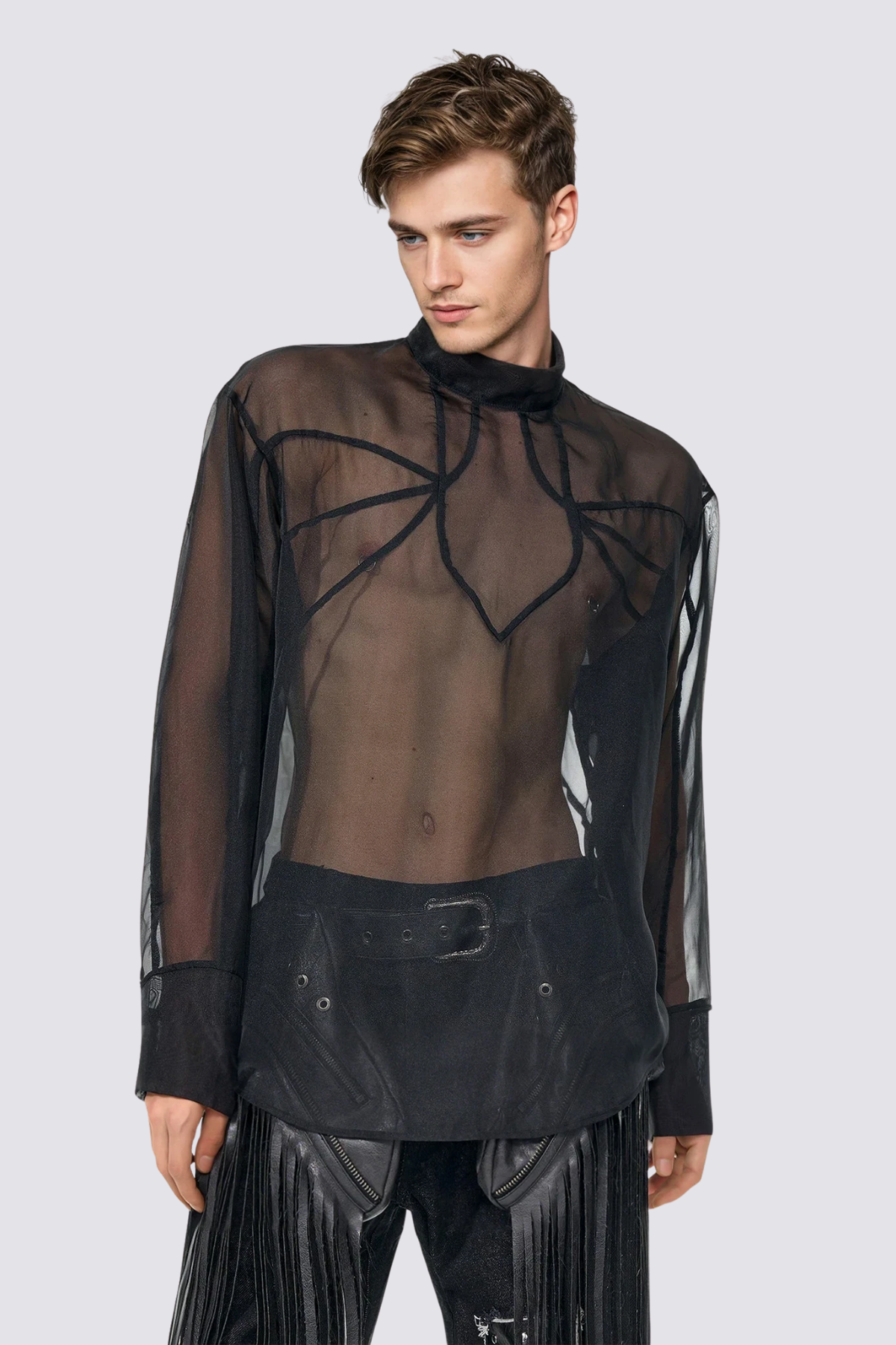 Cloud Touch Long Sleeve Zipper Mesh Top