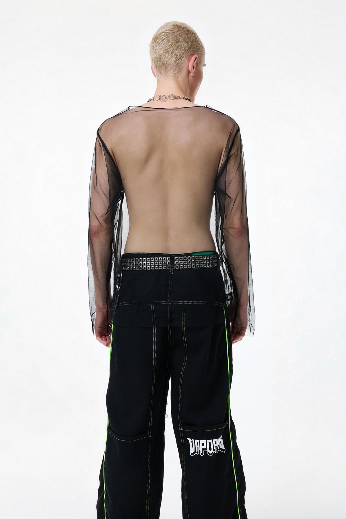Cloud Wave Mesh Long Sleeve Top