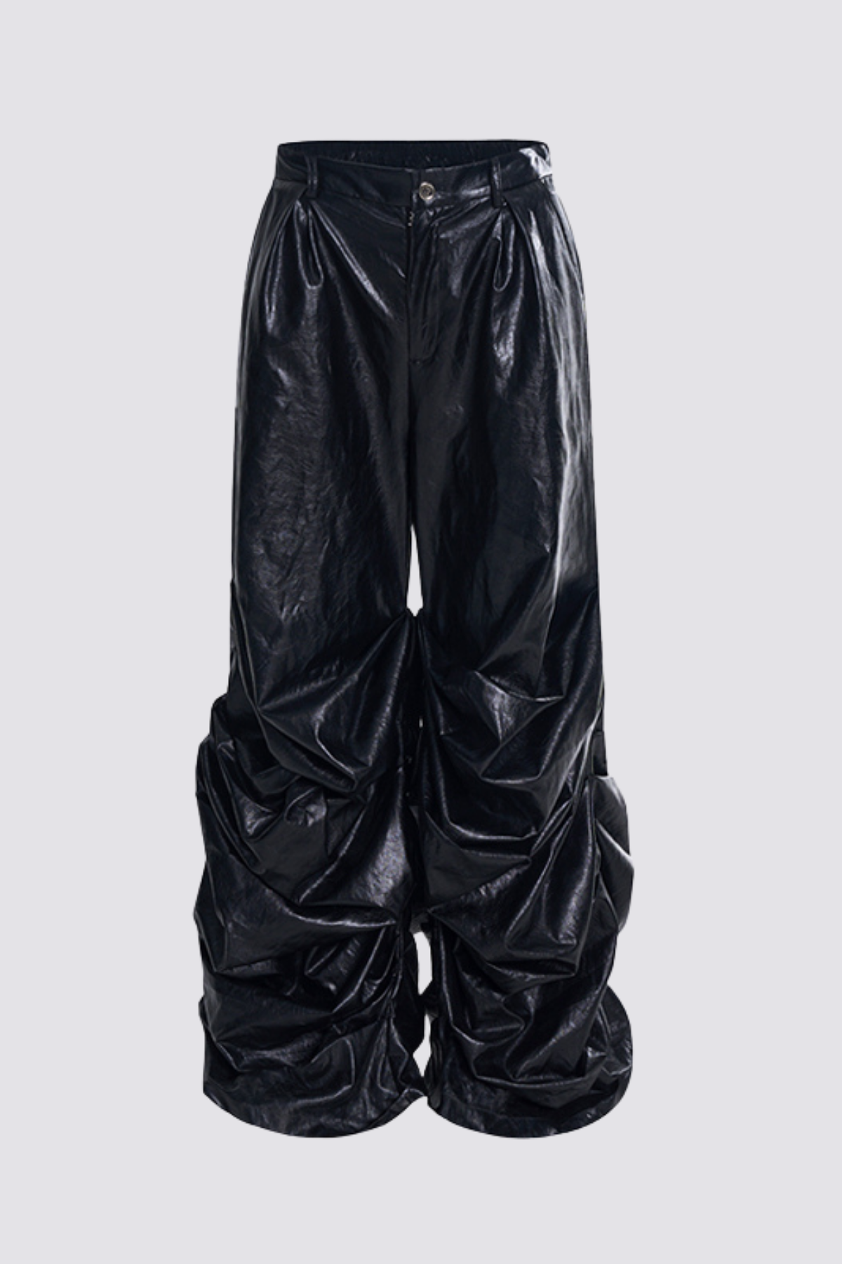 Clutch Field Ruched Leather Wide Leg Pants