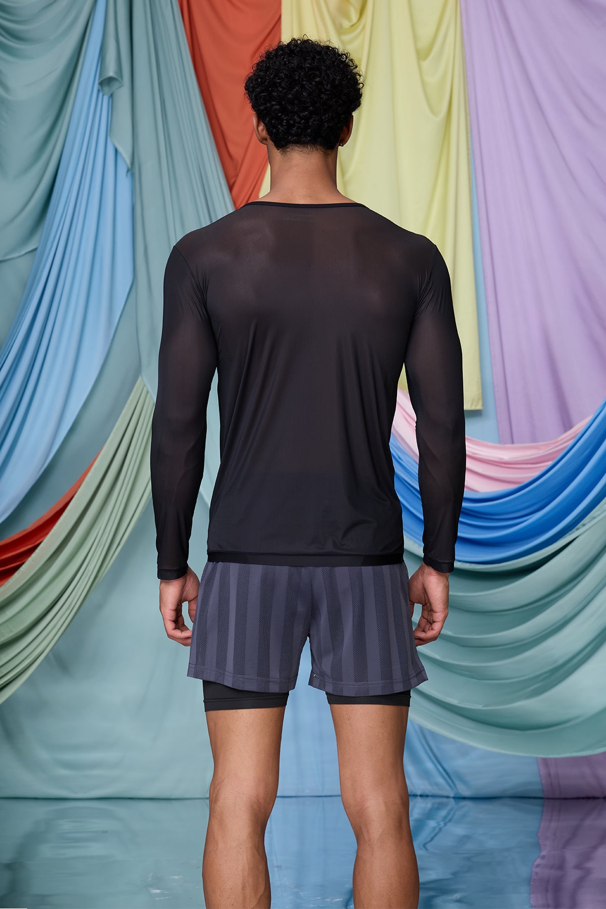Cobalt Net Long Sleeve Mesh Top