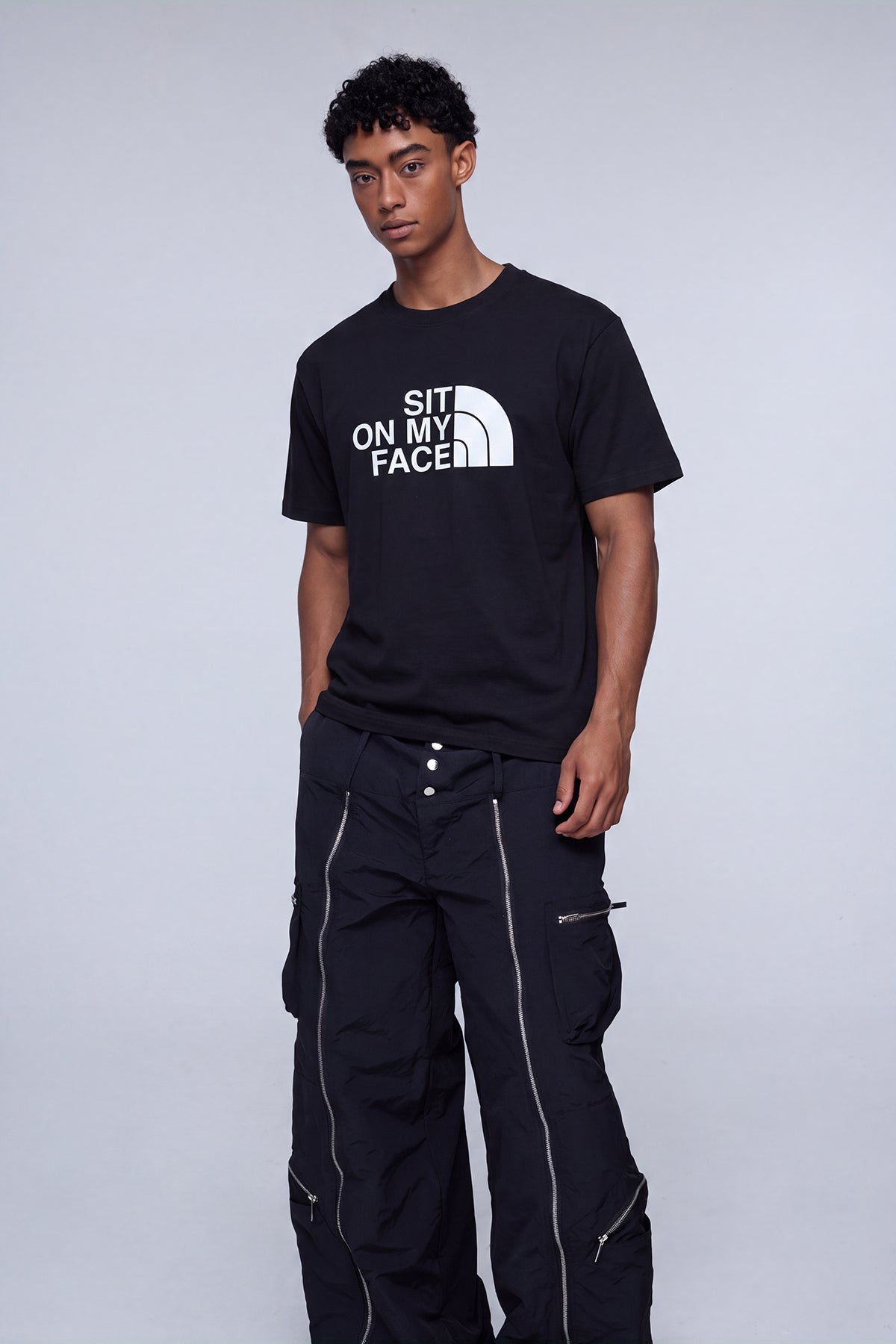 Cobalt Stamp Print T-Shirt Black