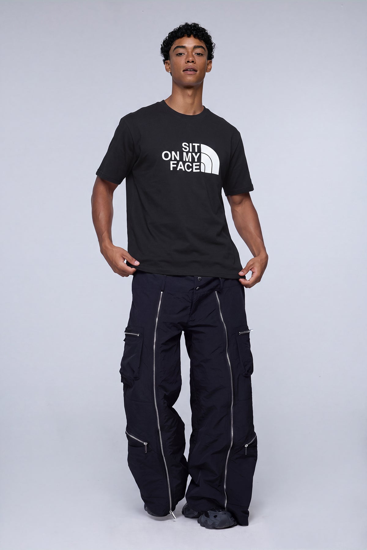 Cobalt Stamp Print T-Shirt Black