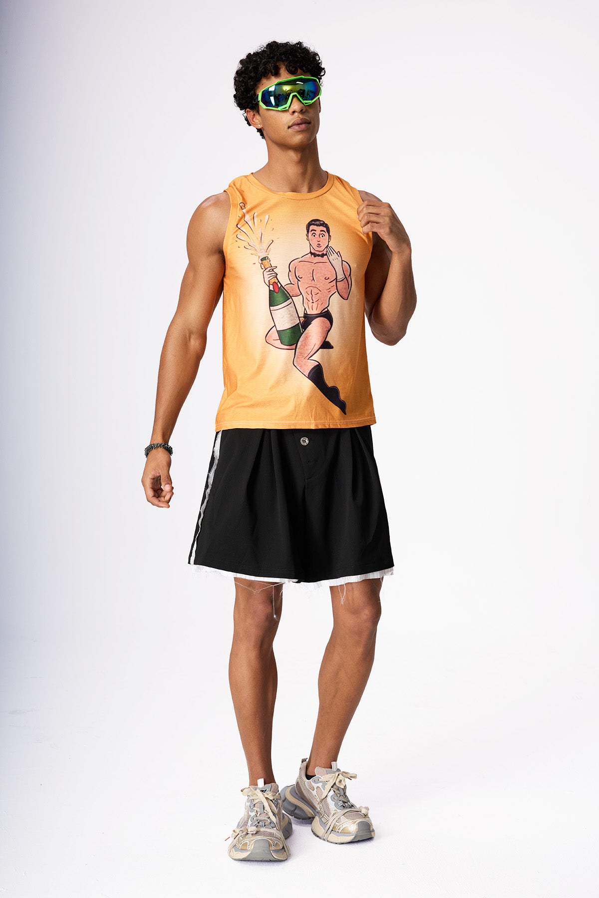Cold Print Cartoon Sleeveless Top