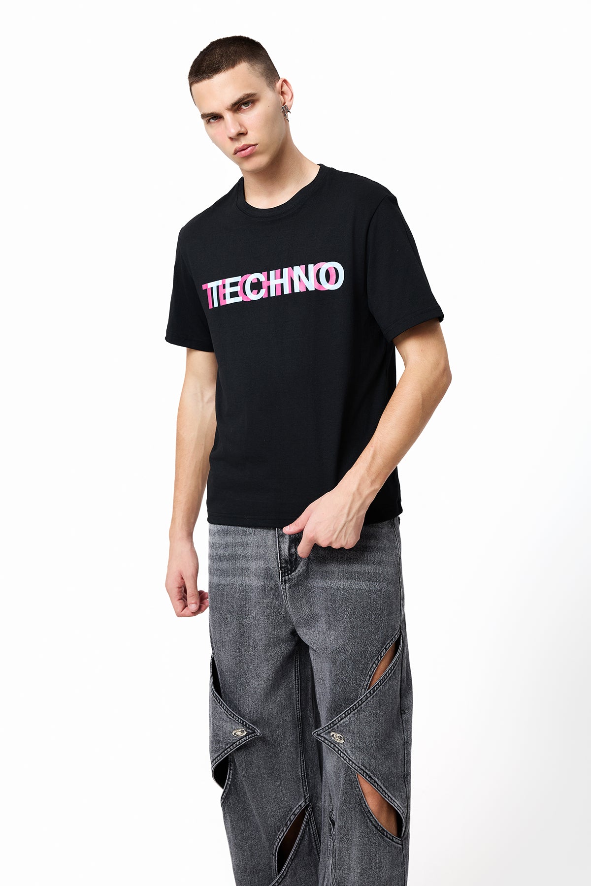 Cold Syntax Printed Y2k Top