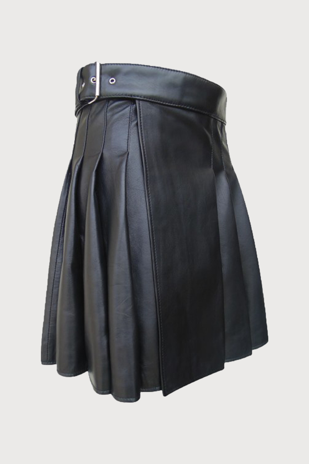 Cold Flash Leather Pleated Mini Skirt