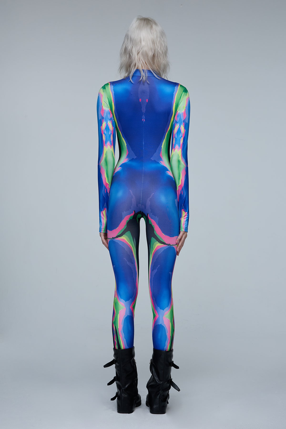 Color Chant Long Sleeve Print Jumpsuit