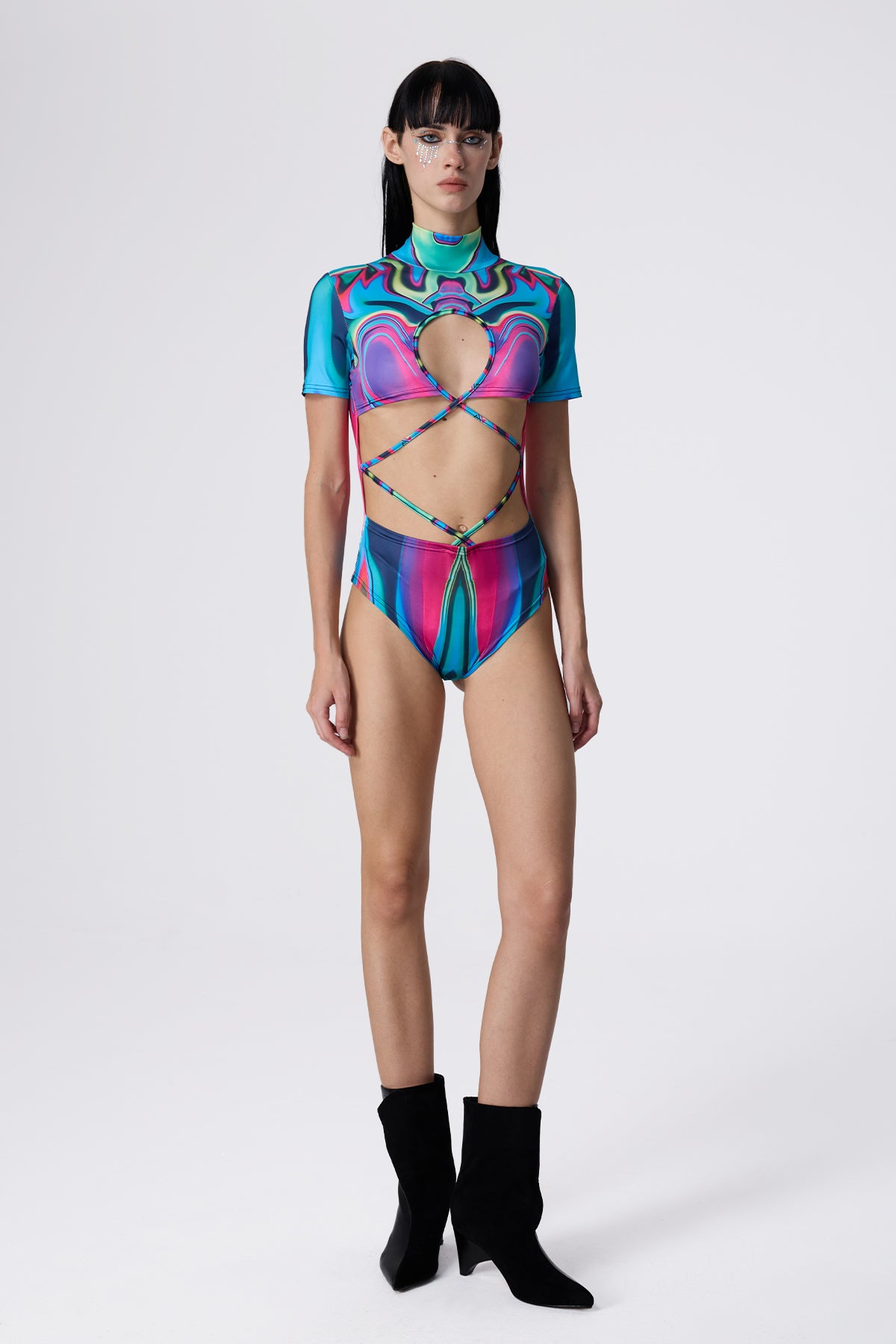 Color Riot High Neck Bodysuit