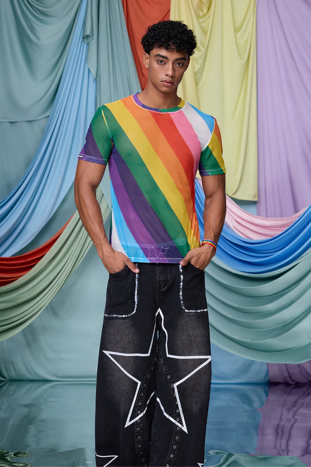 Color Rush Rainbow Print T-Shirt