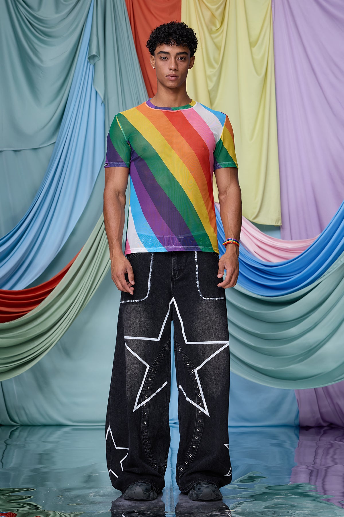 Color Rush Rainbow Print T-Shirt