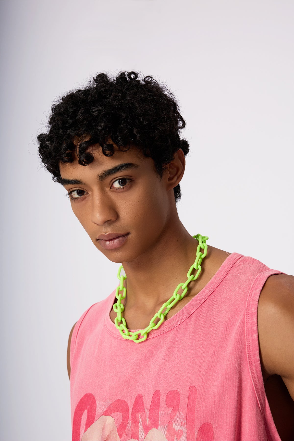 Color Stone Acrylic Necklace Green