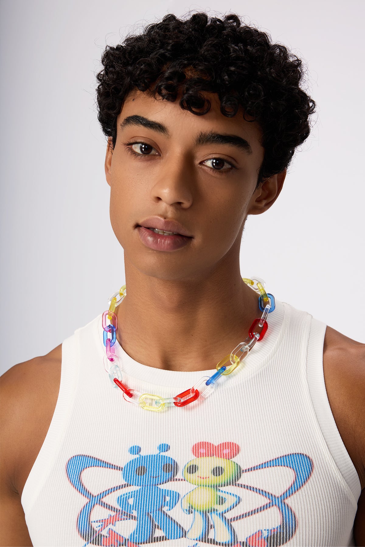 Color Stone Acrylic Necklace