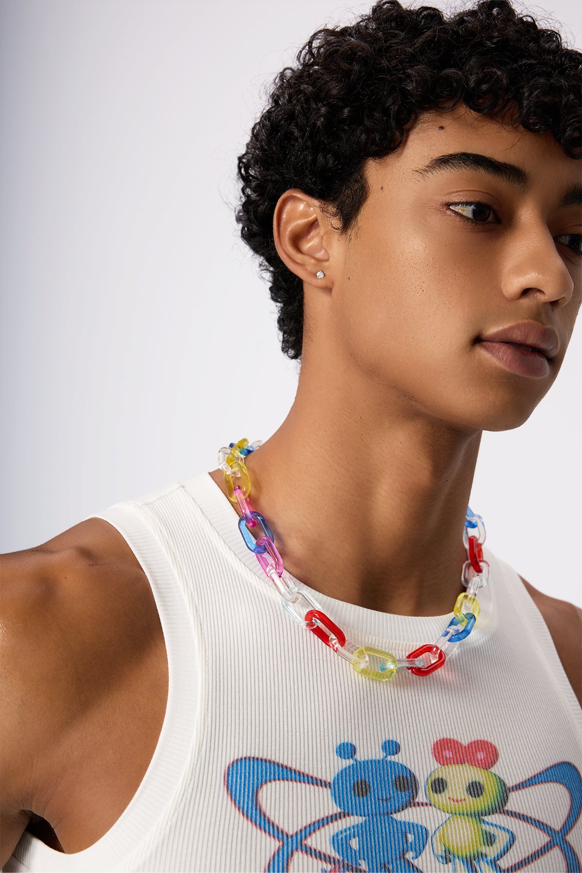 Color Stone Acrylic Necklace