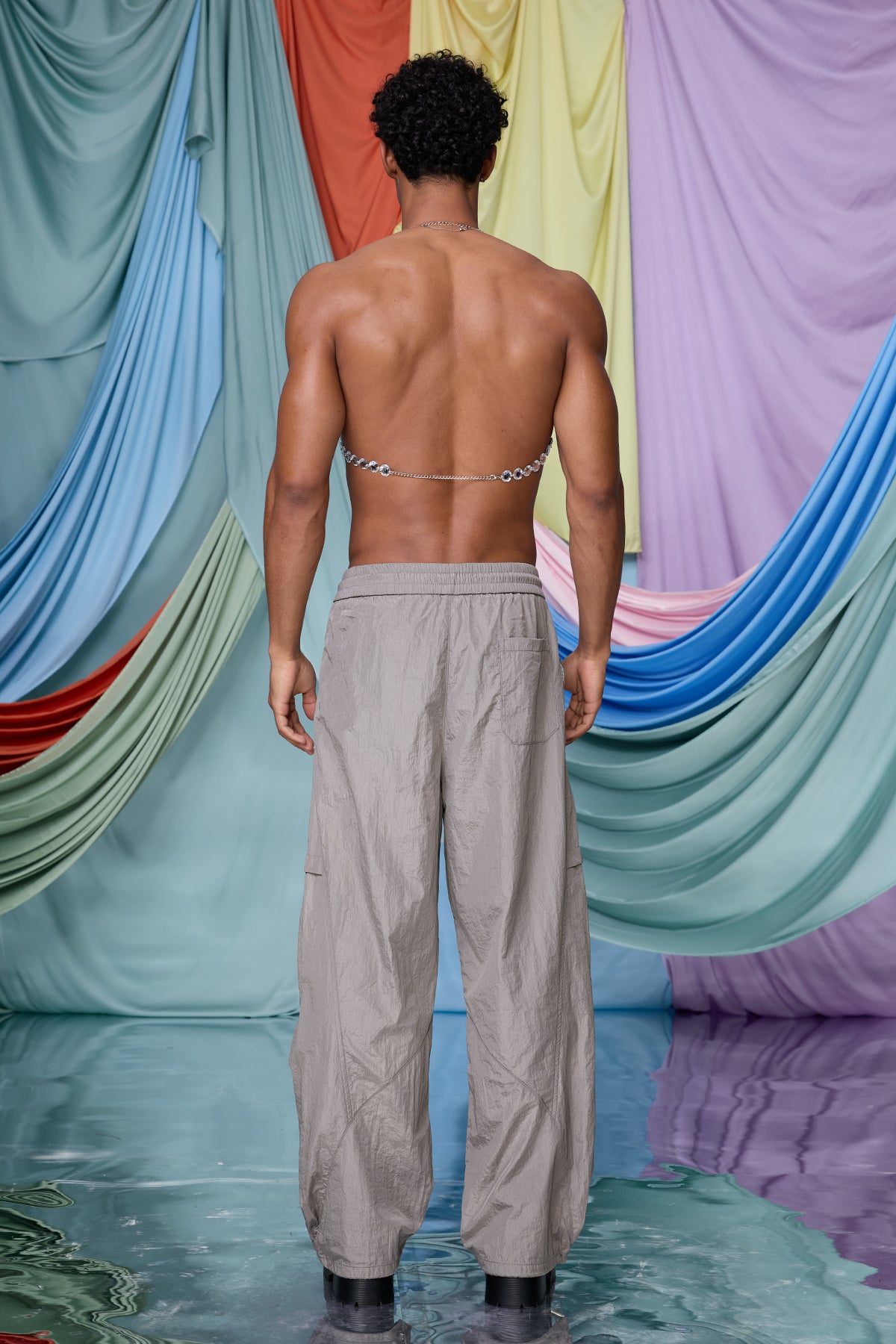 Complex Drape Barrel Jeans