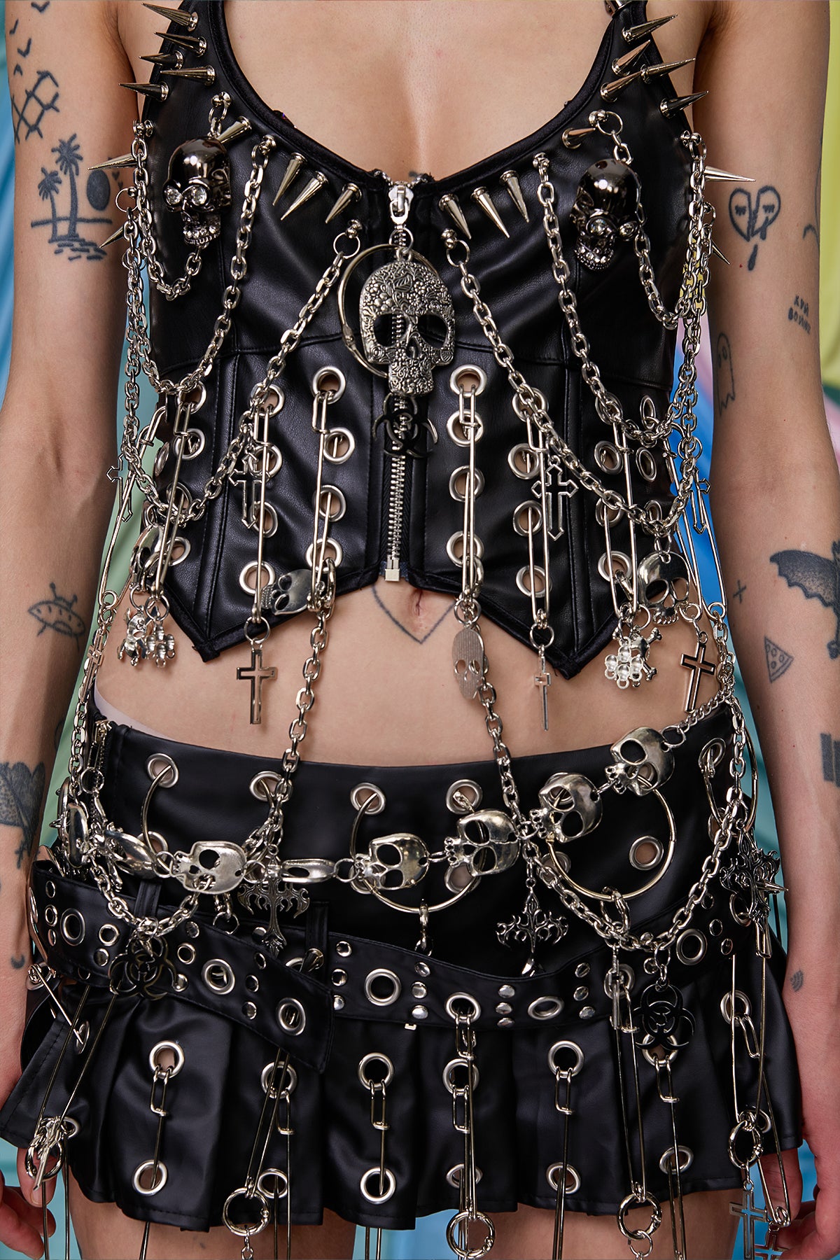 Complex Onyx Chain Gothic Skirt Set