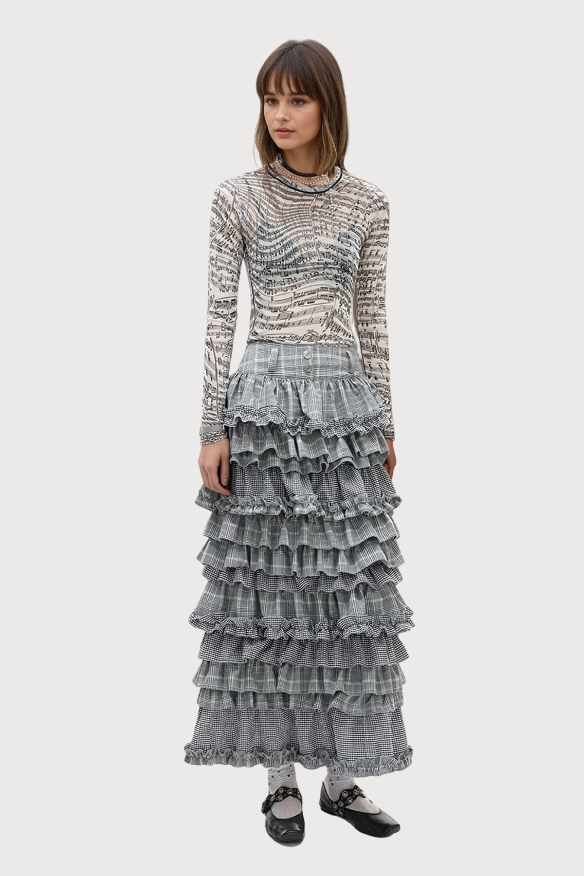 Compound Fit Mesh Print Top