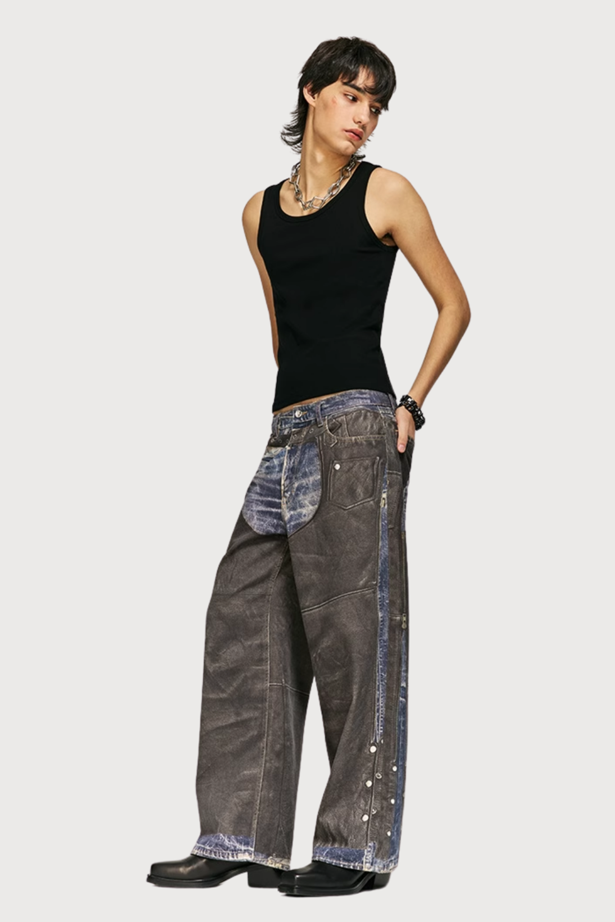 Concrete Dream Print Straight Jeans