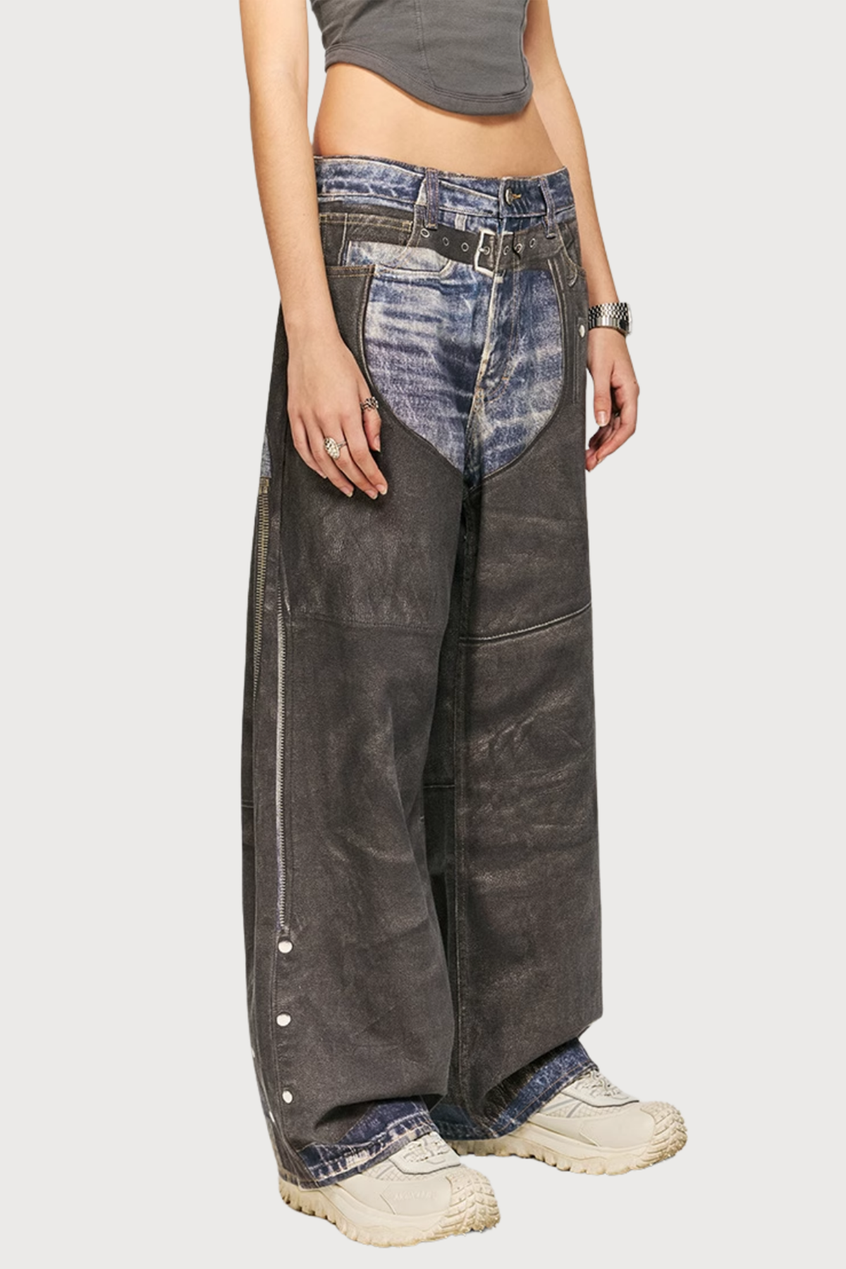 Concrete Dream Print Straight Jeans