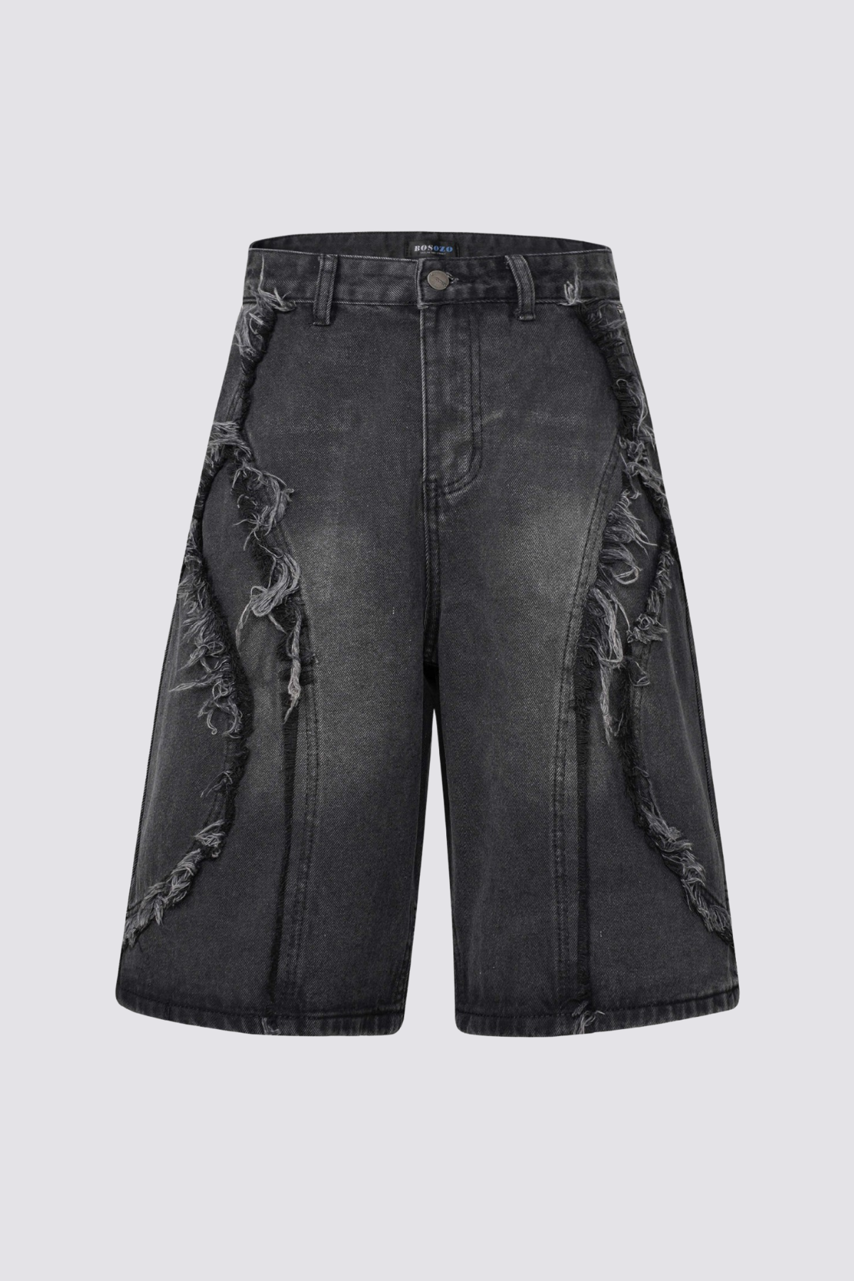 Concrete Fade Denim Shorts Black