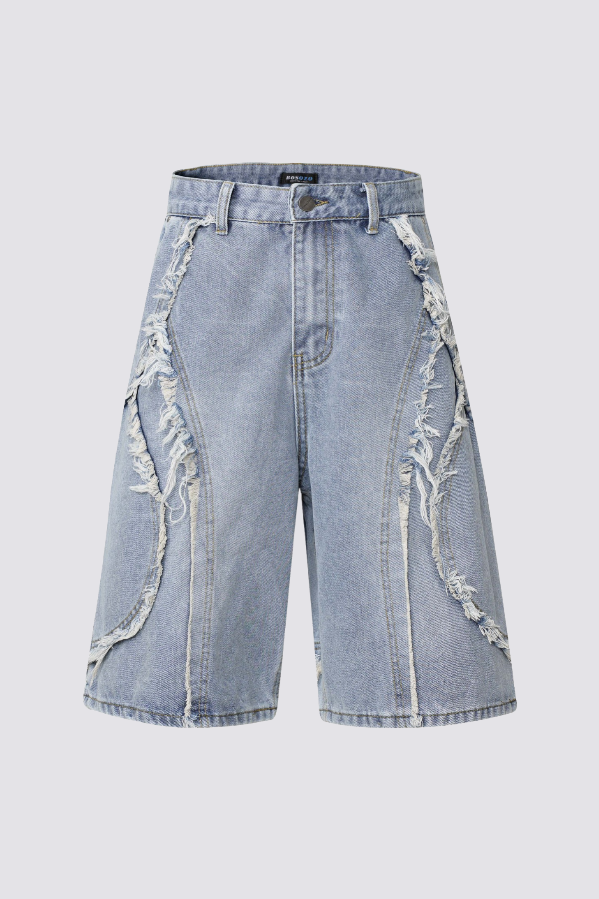 Concrete Fade Denim Shorts Blue