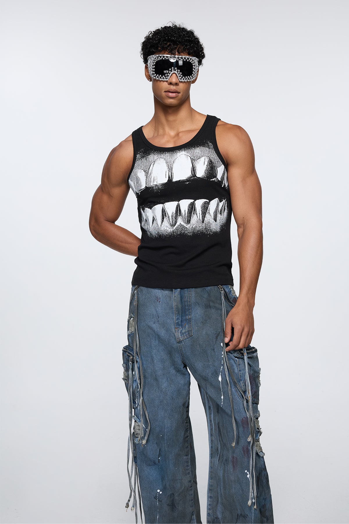 Concrete Text Print Tank Top