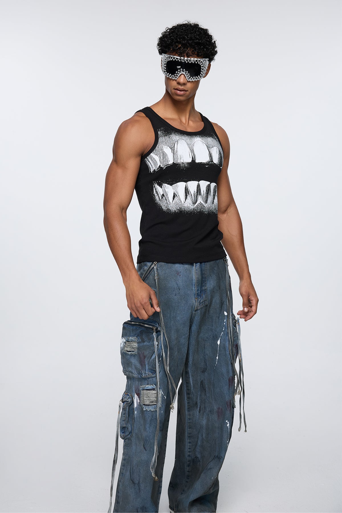 Concrete Text Print Tank Top