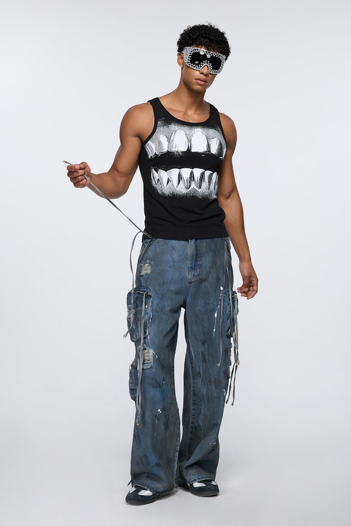 Concrete Text Print Tank Top