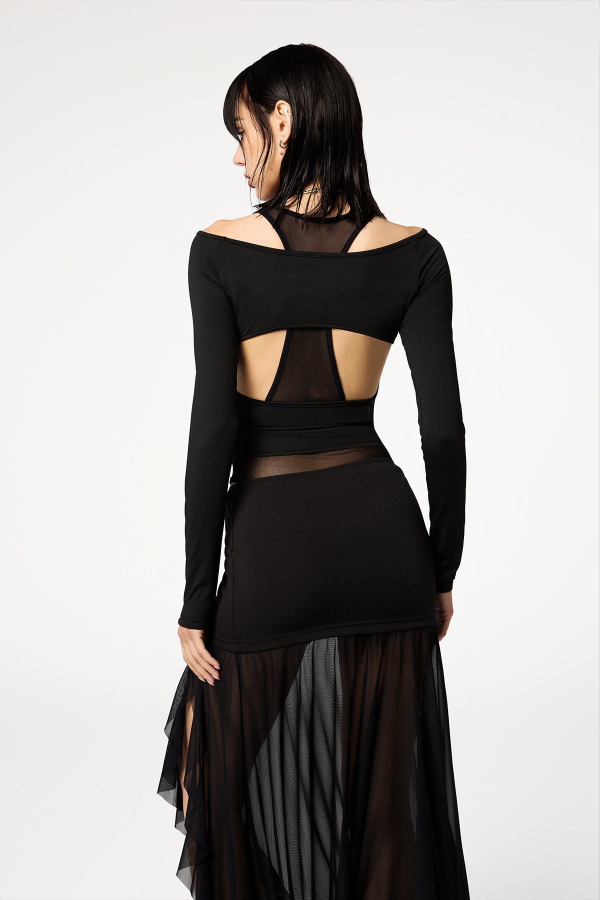 Contour Fit Long Sleeve Cutout Bodysuit