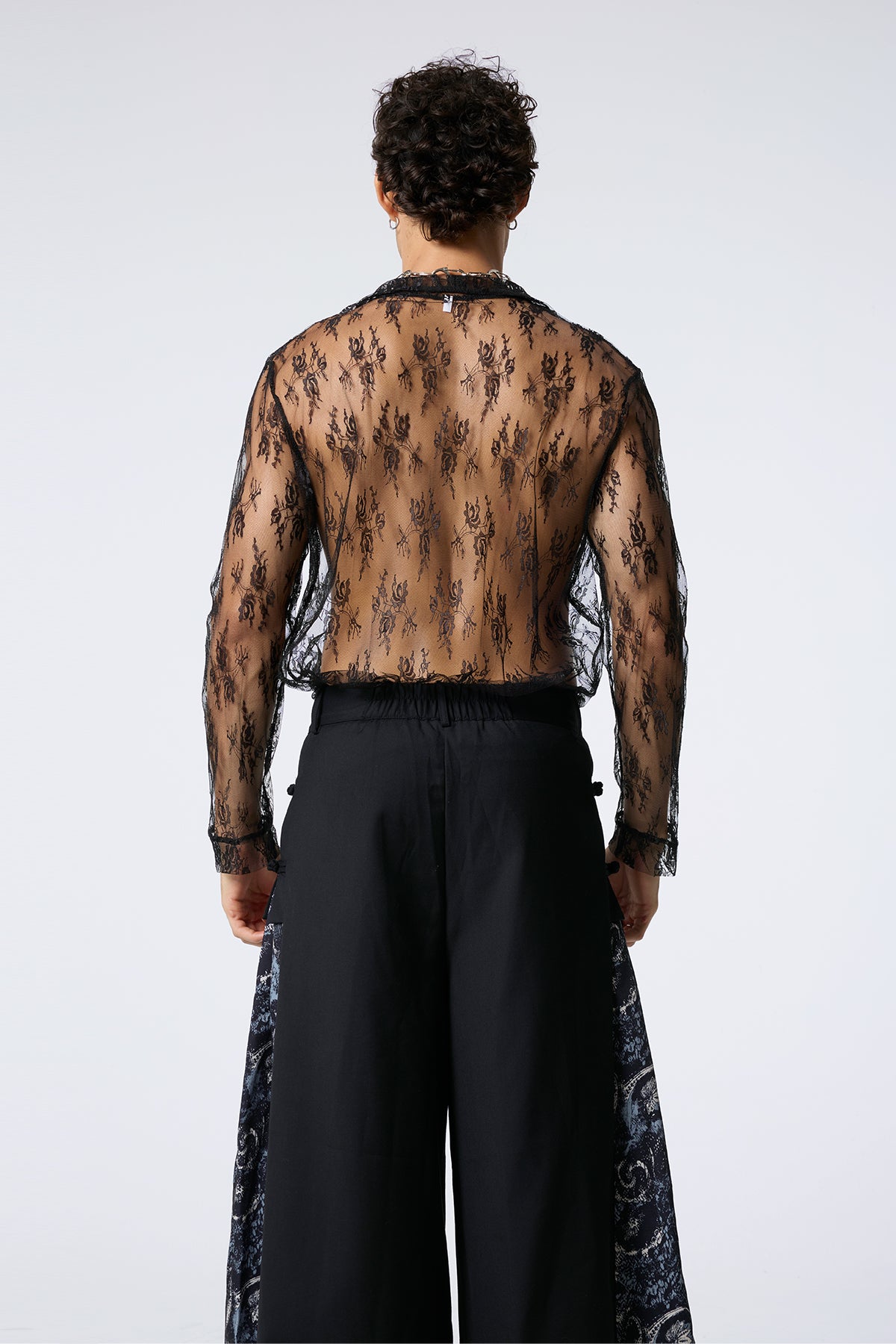 Contrast Fit Long Sleeve Lace Shirts