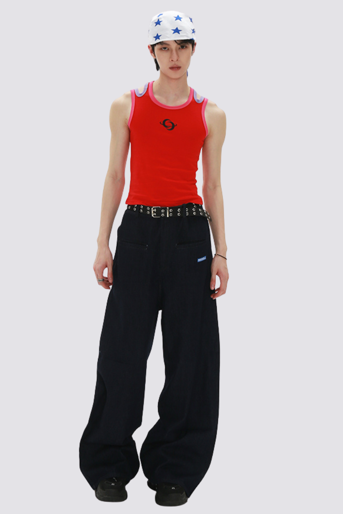 Contrast Hue Print Sleeveless Top