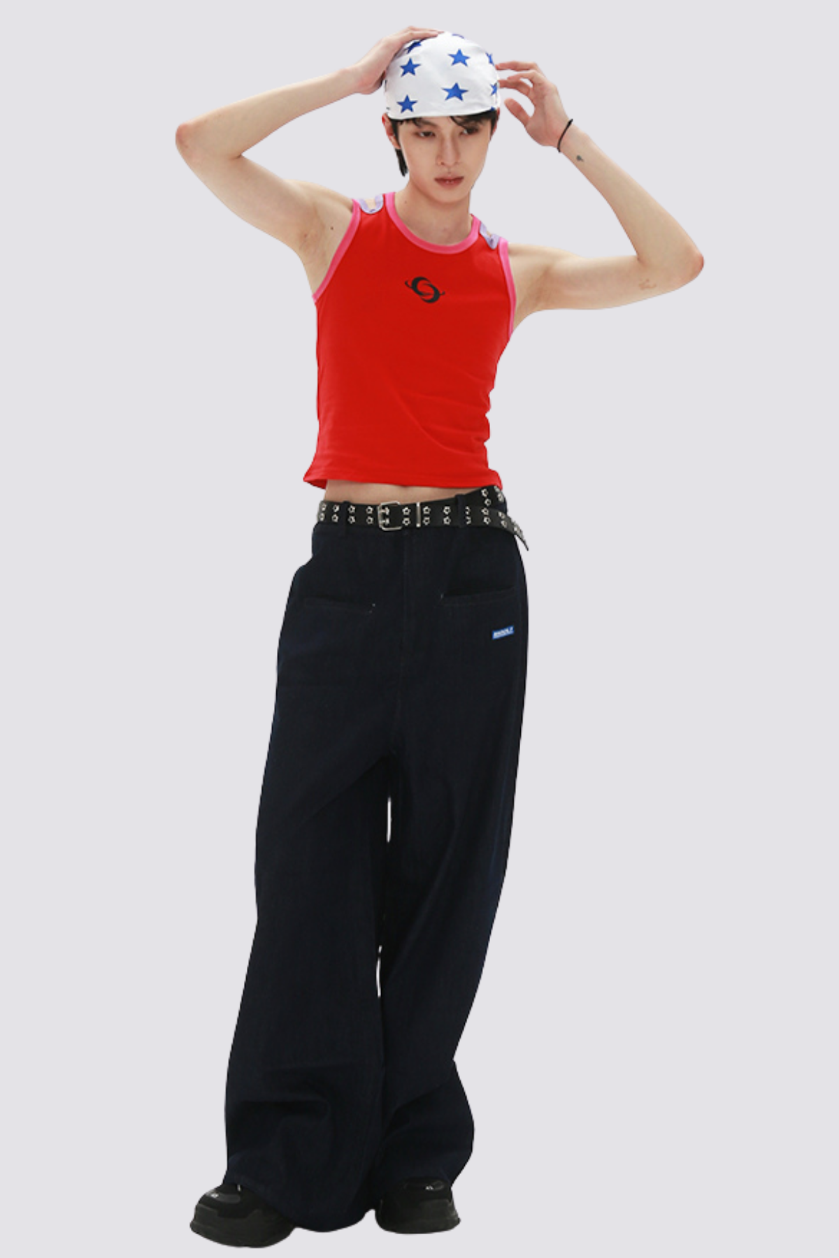 Contrast Hue Print Sleeveless Top