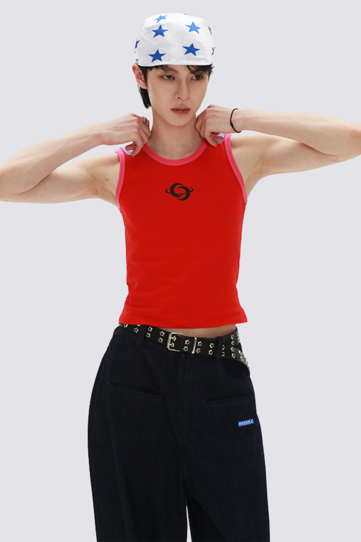 Contrast Hue Print Sleeveless Top