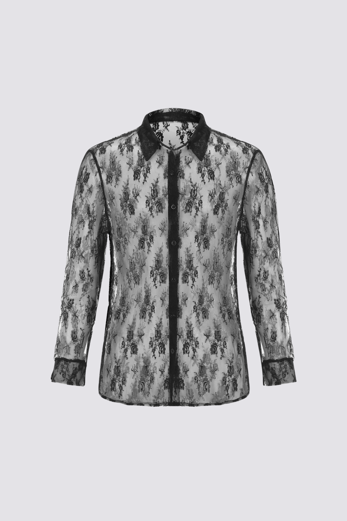 Contrast Fit Long Sleeve Lace Shirts