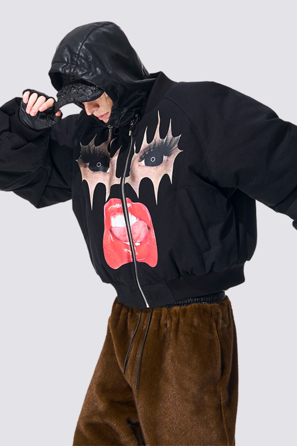 Cool Trace Red Lip Print Long Sleeve Jacket