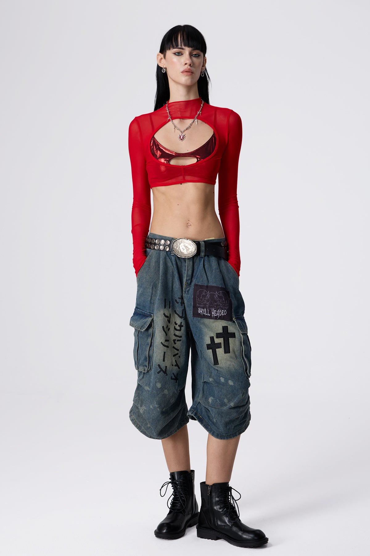 Cool Trim Cutout Long Sleeve Crop Top