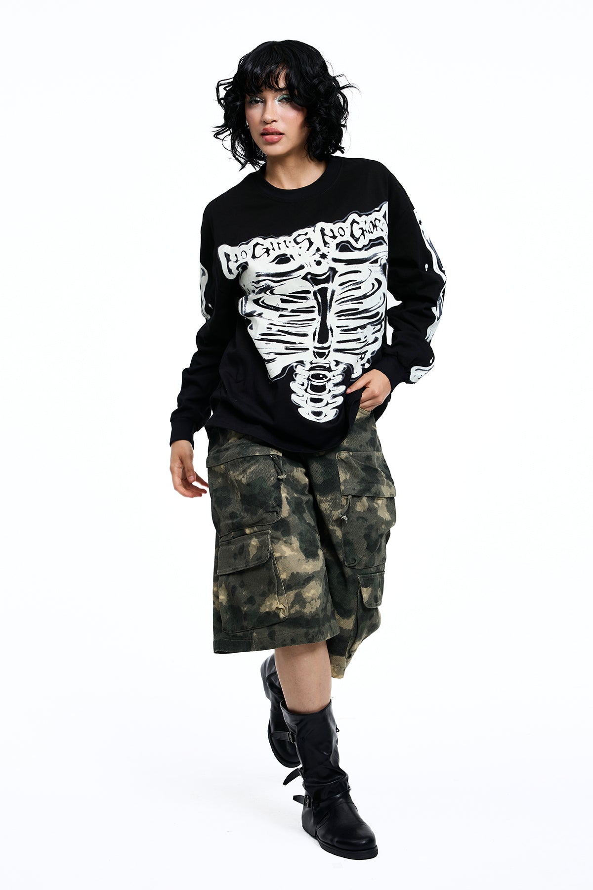 Core Sketch Print Long Sleeve Top