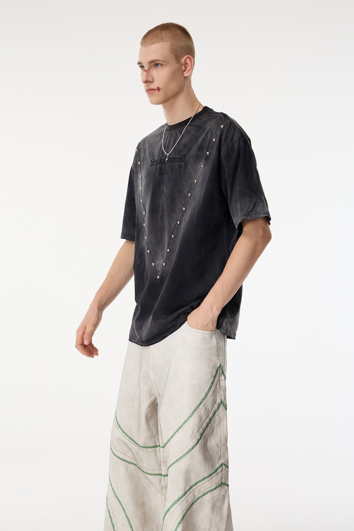 Core Shell Pearl Embellished Top Black