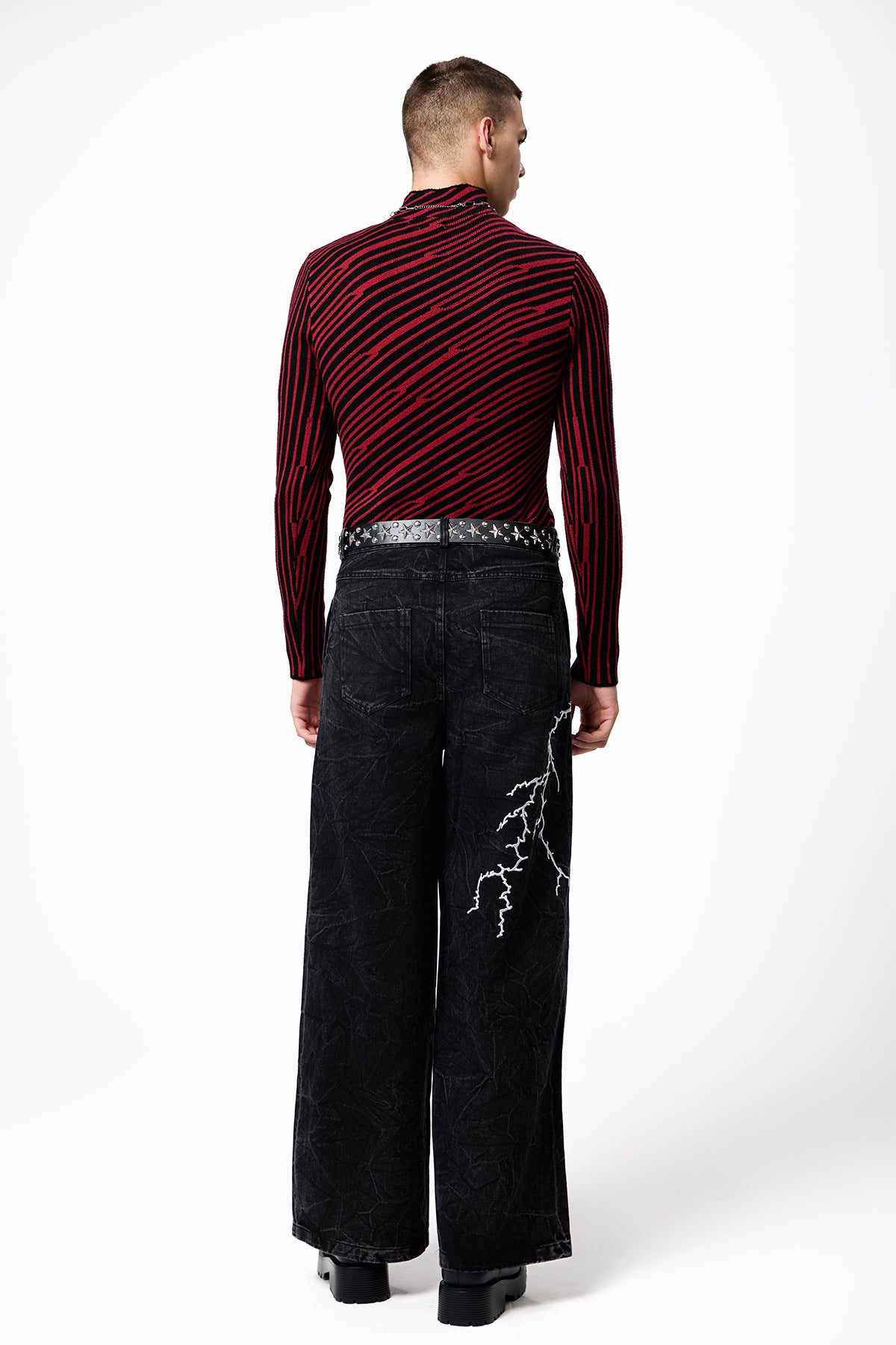 Cozy Line Striped Print Top