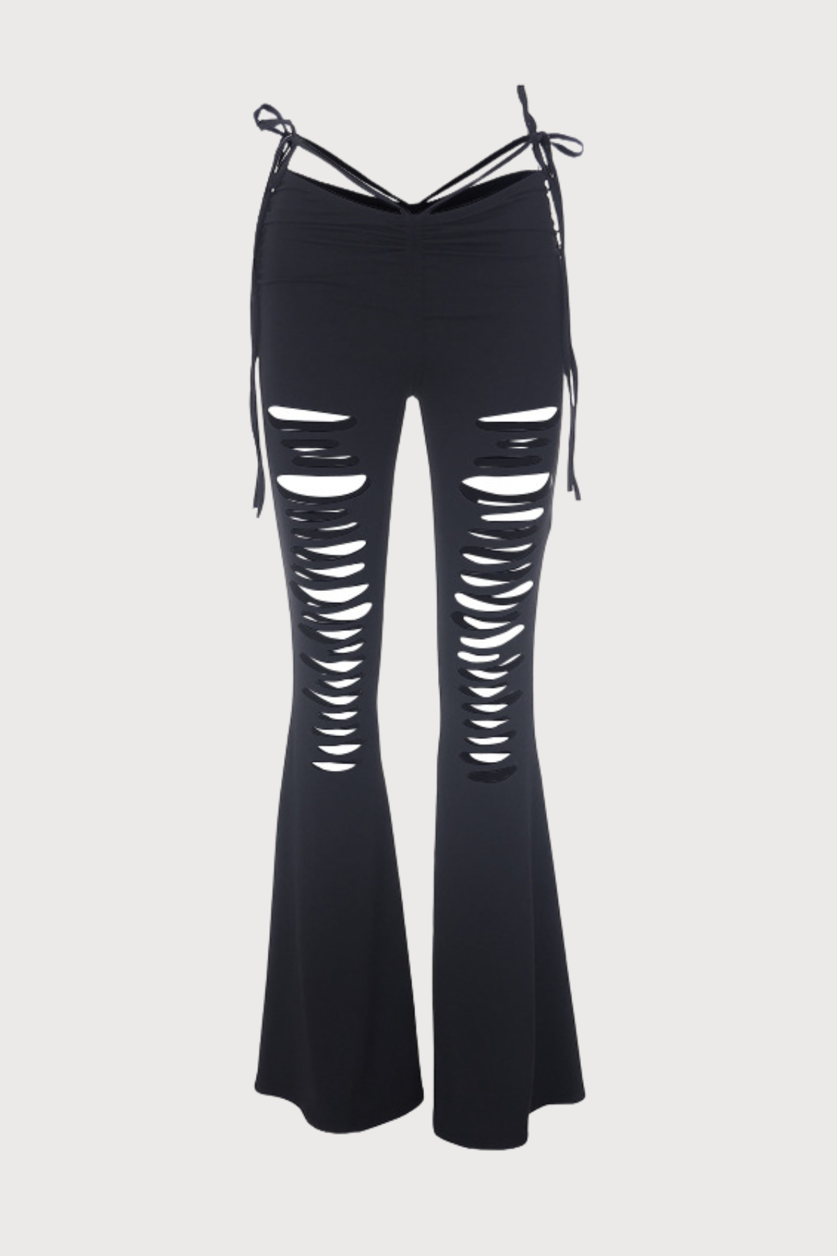 Crisp Line Cutout Lace Up Bootcut Pants