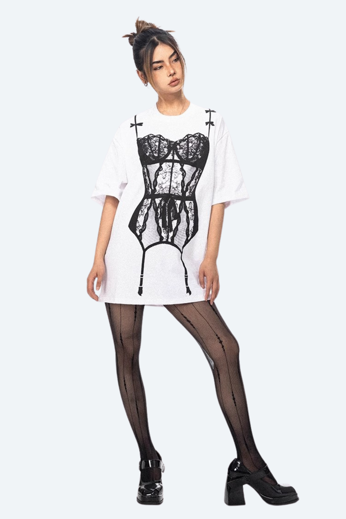 Crisp Mark Print Short Sleeve Top