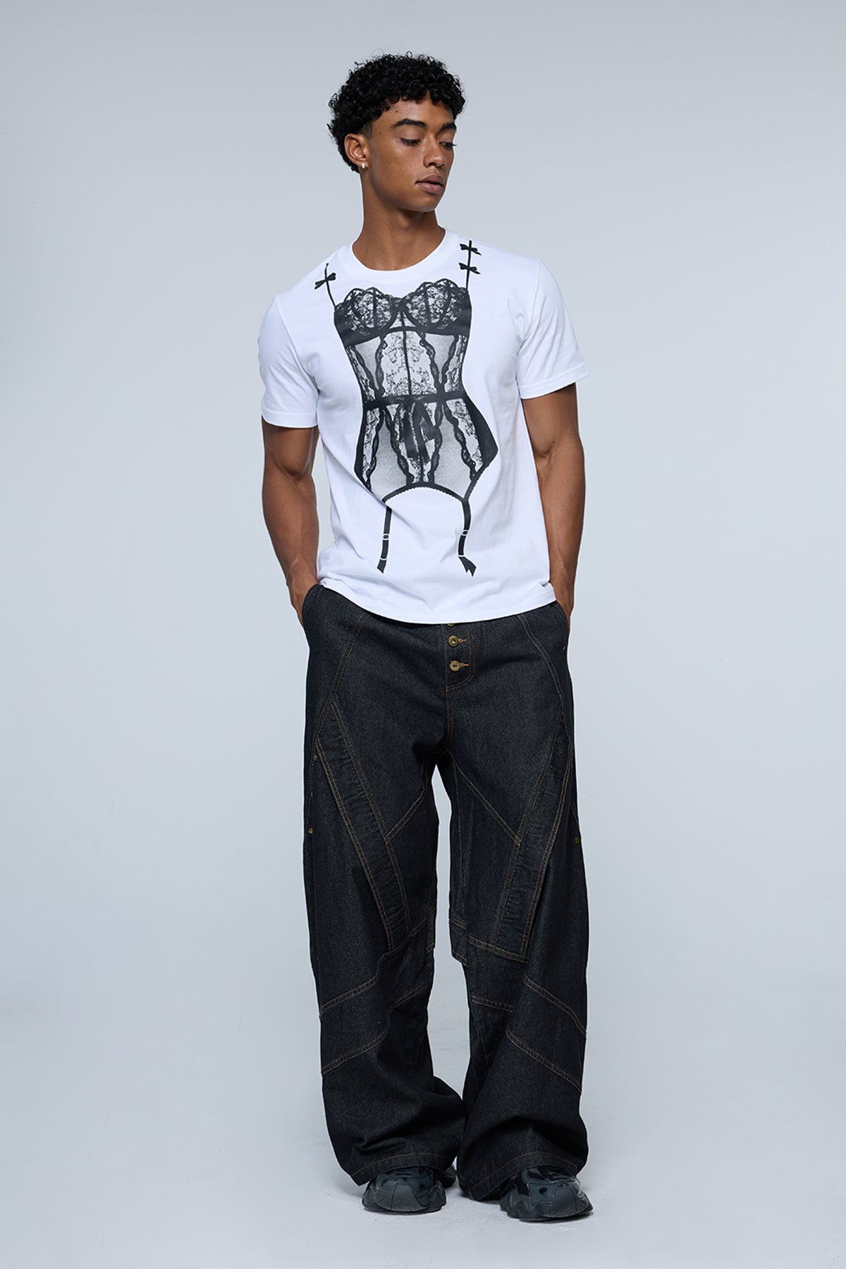 Crisp Mark Print Short Sleeve Top