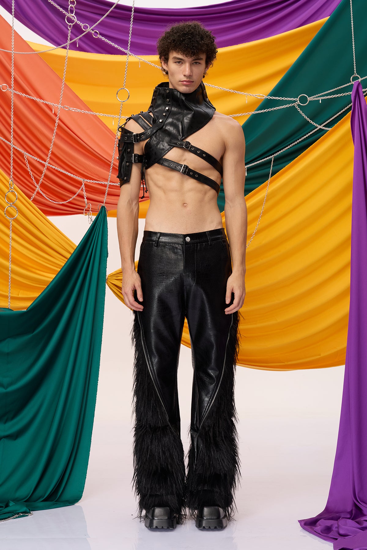 Crude Justice Leather Shoulder Bag